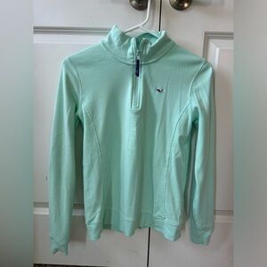 Vineyard vines xs pullover aqua blue mint green long sleeve 3/4 zip